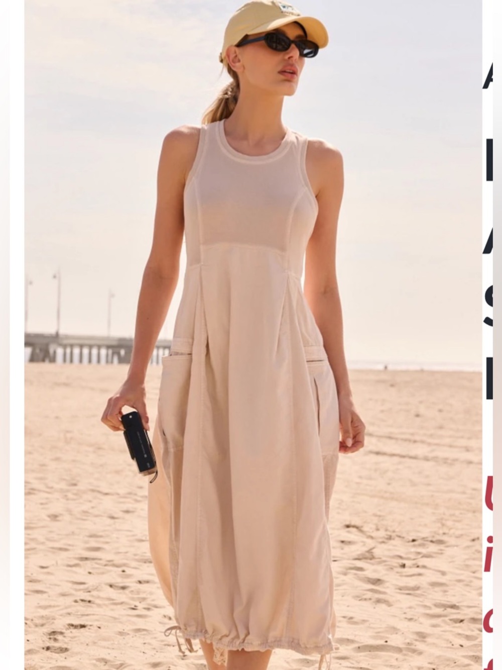 Daily Practice by Anthropologie Sleeveless Midi Dress in Pale Pink